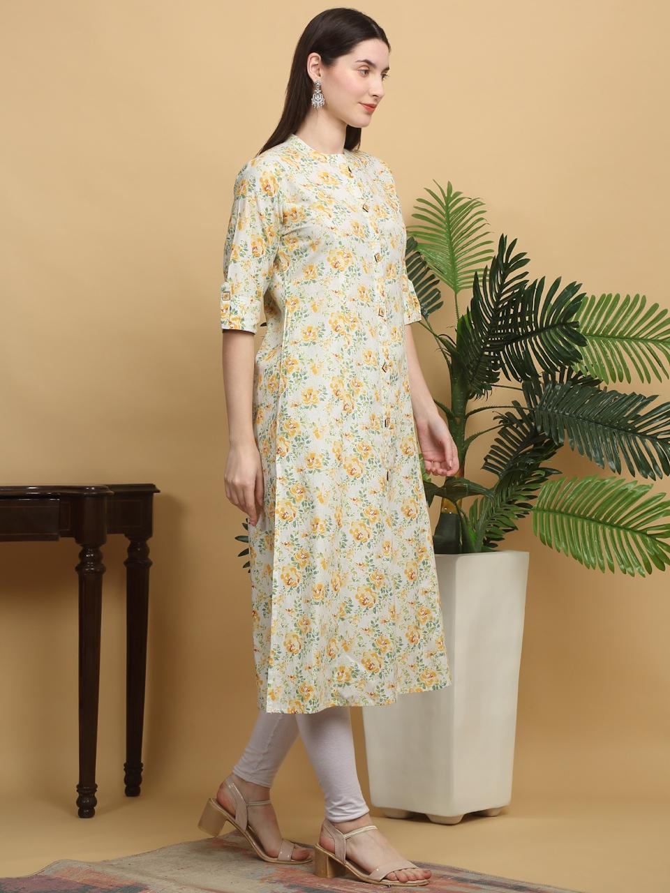 Golden Glow Yellow Kurti