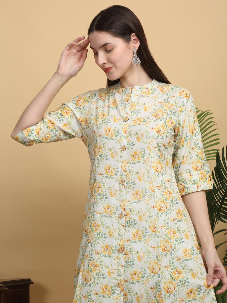 Golden Glow Yellow Kurti